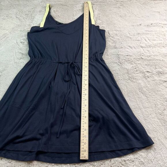 Club Monaco Dress Spagetti Strap Size S Navy Blue Double Layered Cinched Waist - Picture 9 of 11
